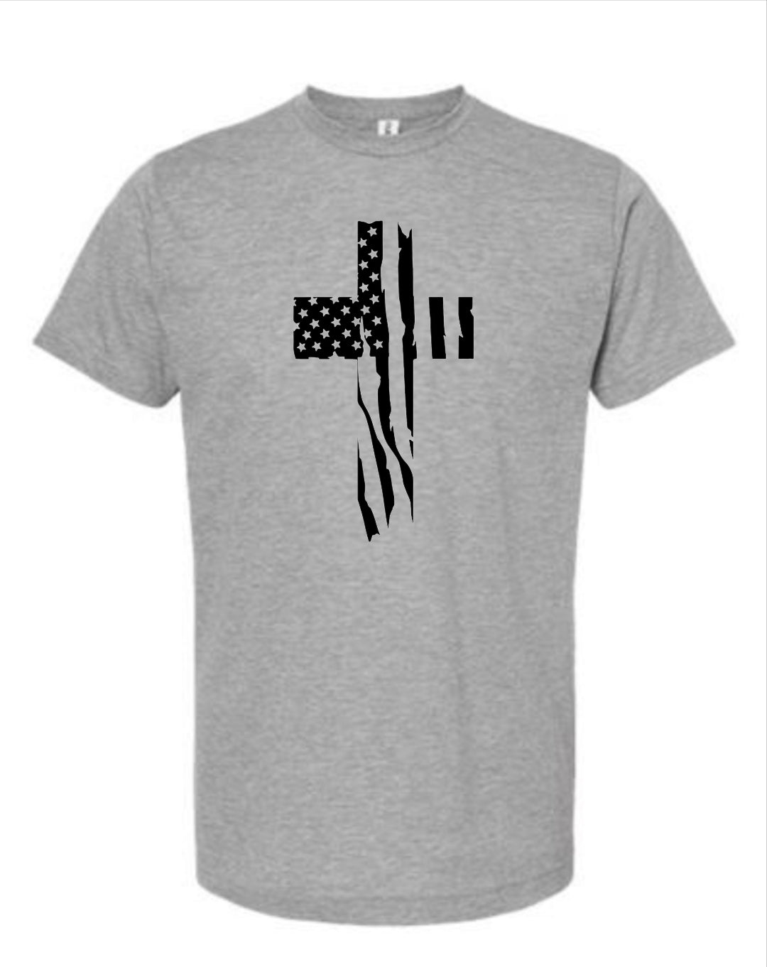 Flag pattern cross soft quick dry t-shirt