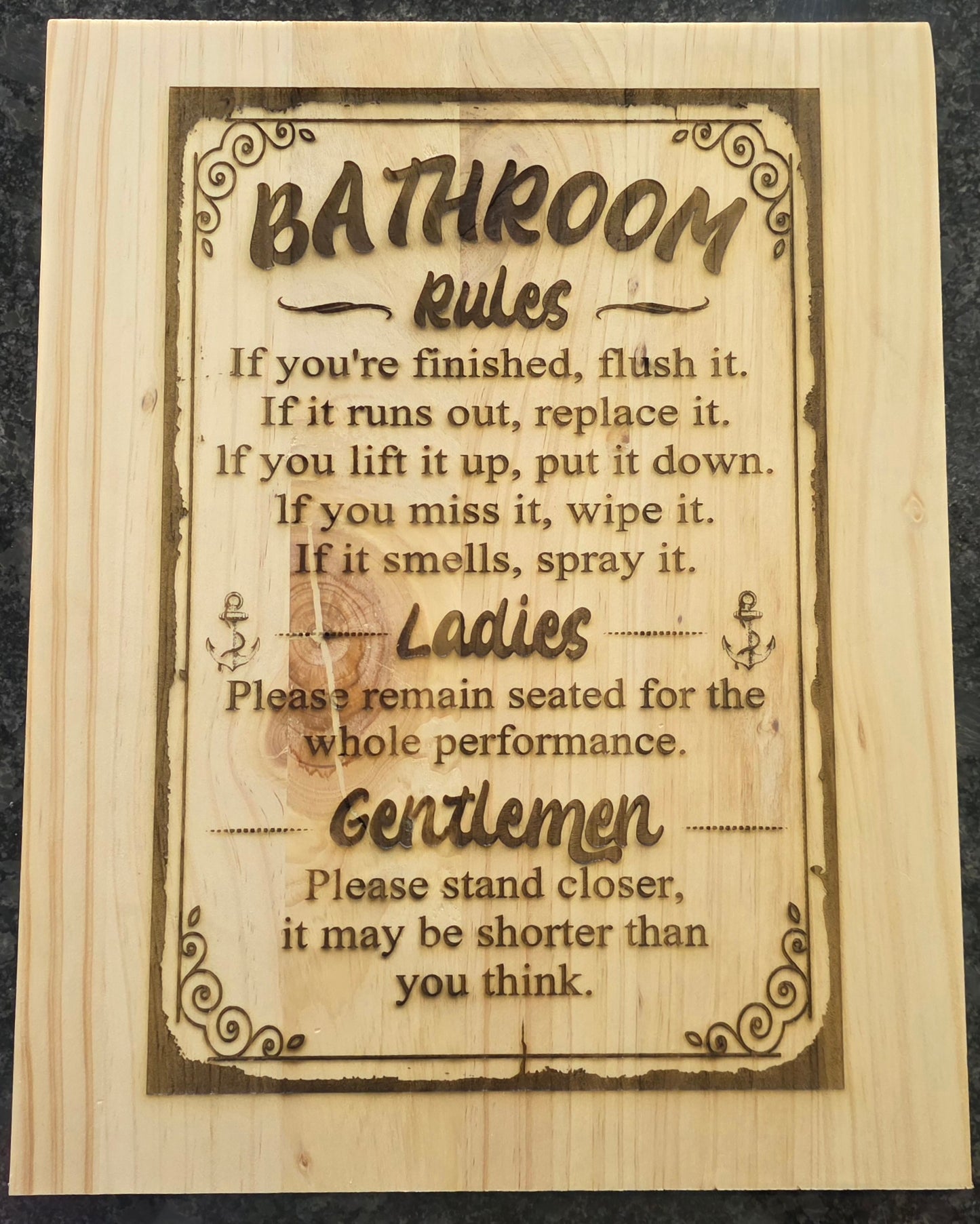 10"x12" edge glued pine sign