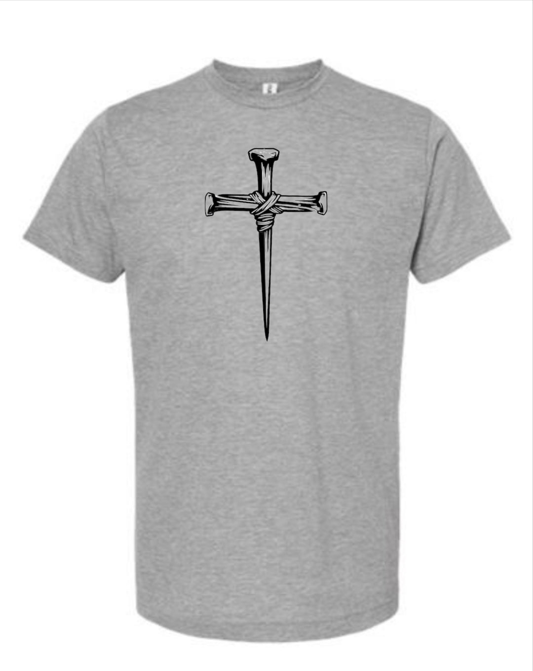bound nails in shape of a cross T-shirt