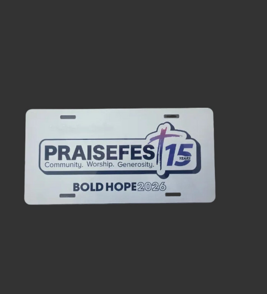 2026 praisefest front license plate